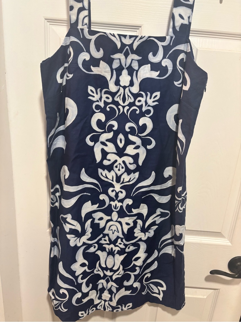 Talbots Navy and White Printed Mini Dress